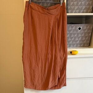 Carole Little Asymmetrical Rust Brown Skirt